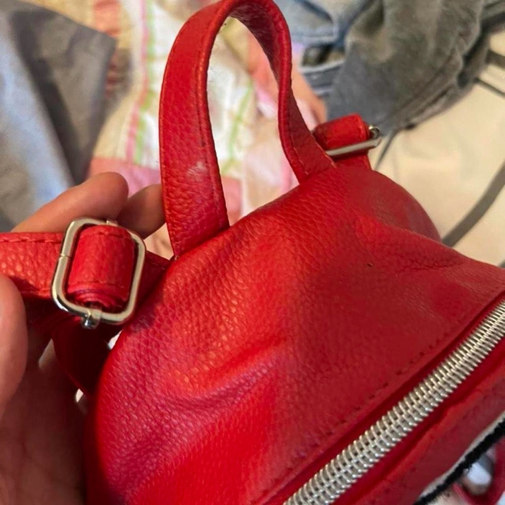 Justice Red Quilted Backpack with Chain Accent - Picture 2 of 4